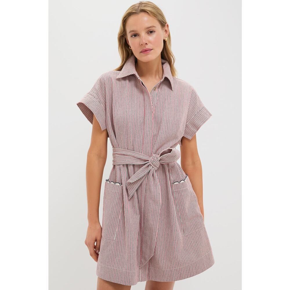 TUCKERNUCK Red and Blue Stripe Mini Ceci Dress Size XXS NWT Retail $198